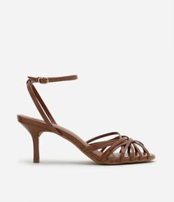 Sandália Multi Tiras em PU com Gáspea