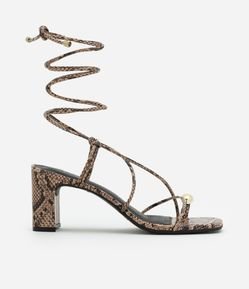 Sandália com Amarração em PU e com Dedeira