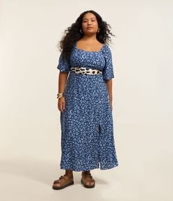 Vestido Midi em Chalis com Estampa Onça Curve & Plus Size