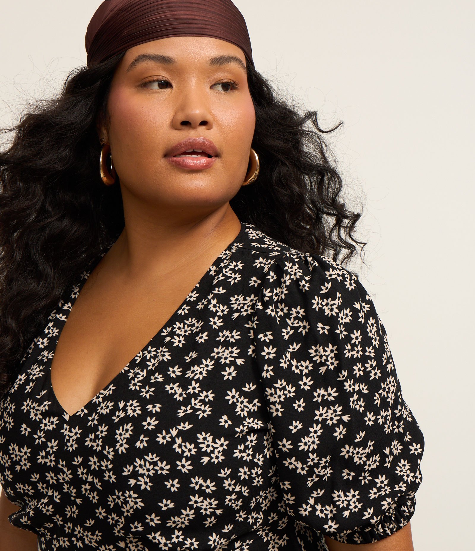 Vestido de Crepe com Estampa Floral Liberty Curve & Plus Size Preto 1