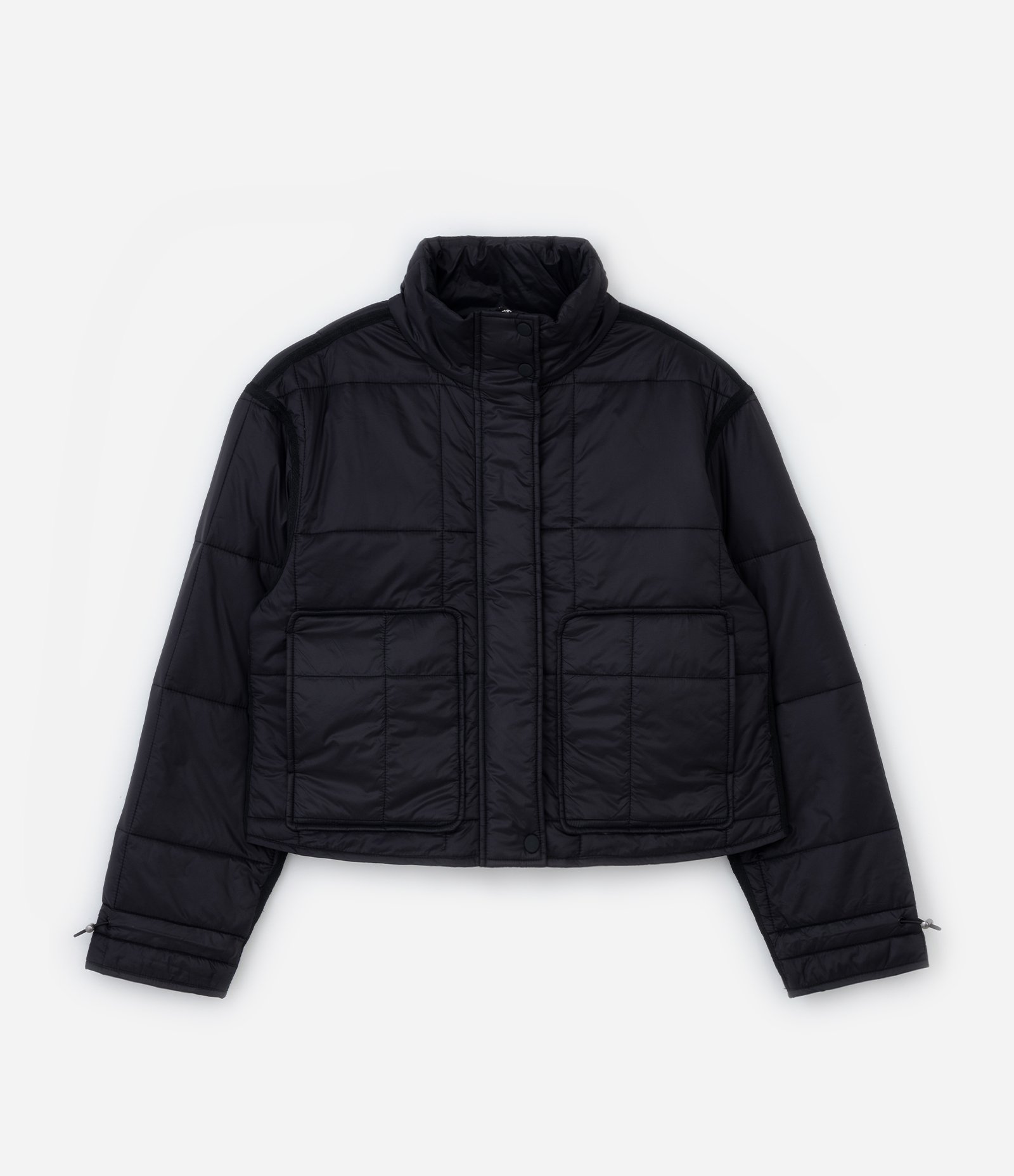 Jaqueta Curta Puffer com Bolsos Grandes Curve & Plus Size Preto 5