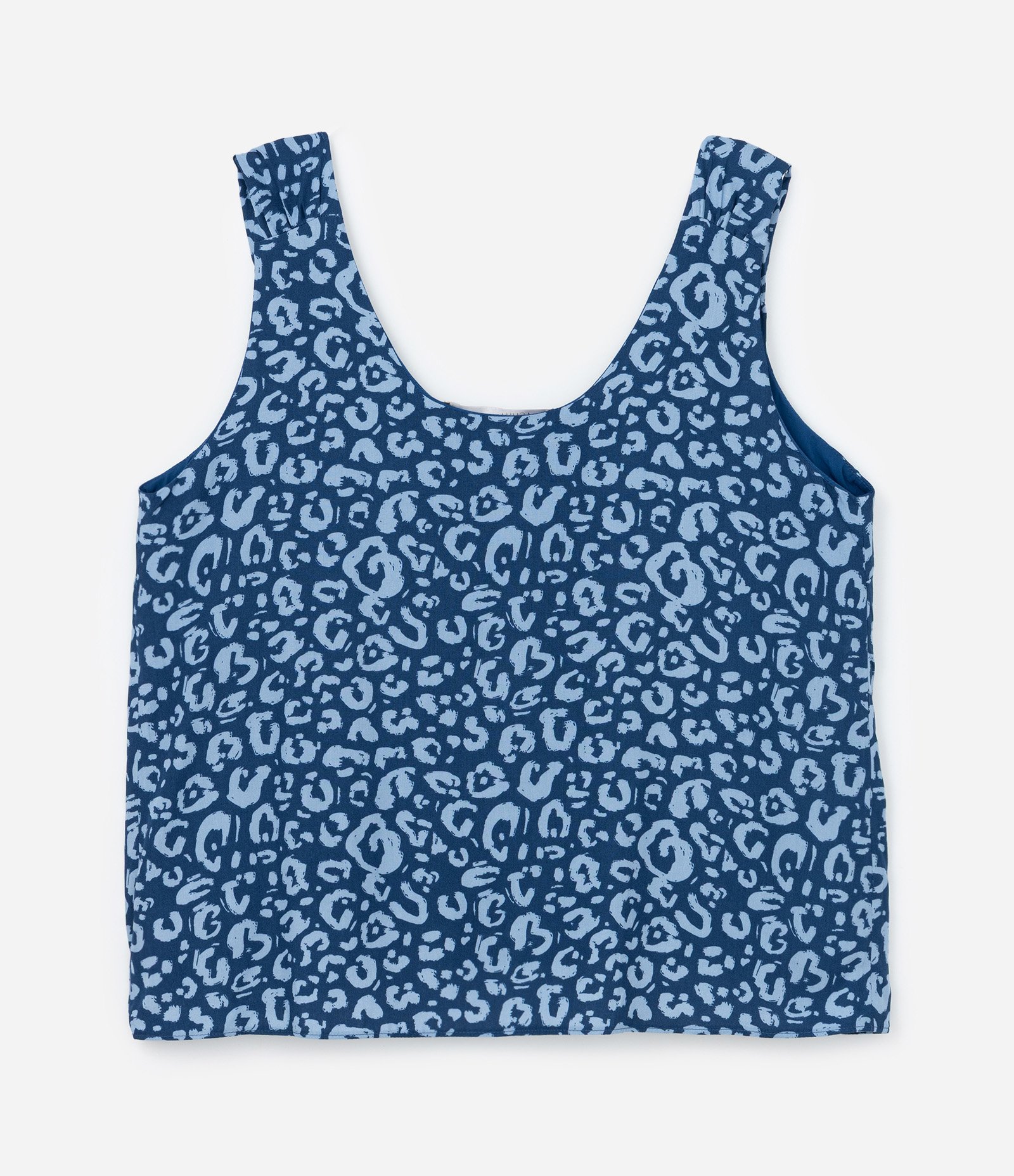 Regata Estampada Animal Print Onça Curve & Plus Size Azul 5