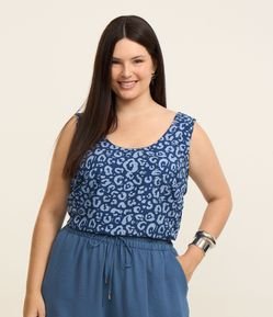 Regata Estampada Animal Print Onça Curve & Plus Size