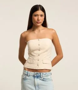 Colete Cupro com Botões Frontais