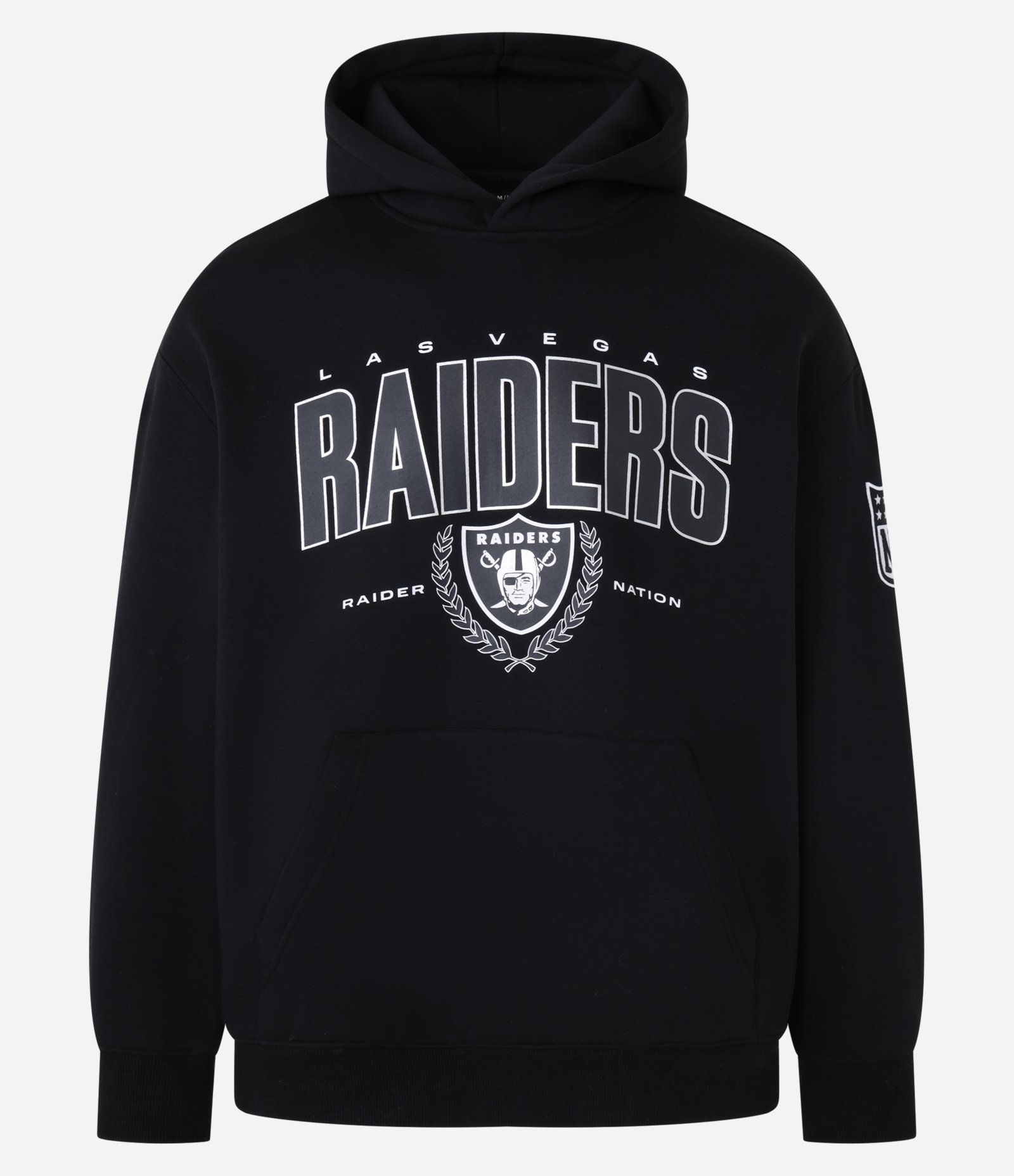Blusão Relaxed em Fleece com Estampa NFL Raiders Preto 4