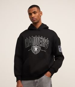Blusão Relaxed em Fleece com Estampa NFL Raiders