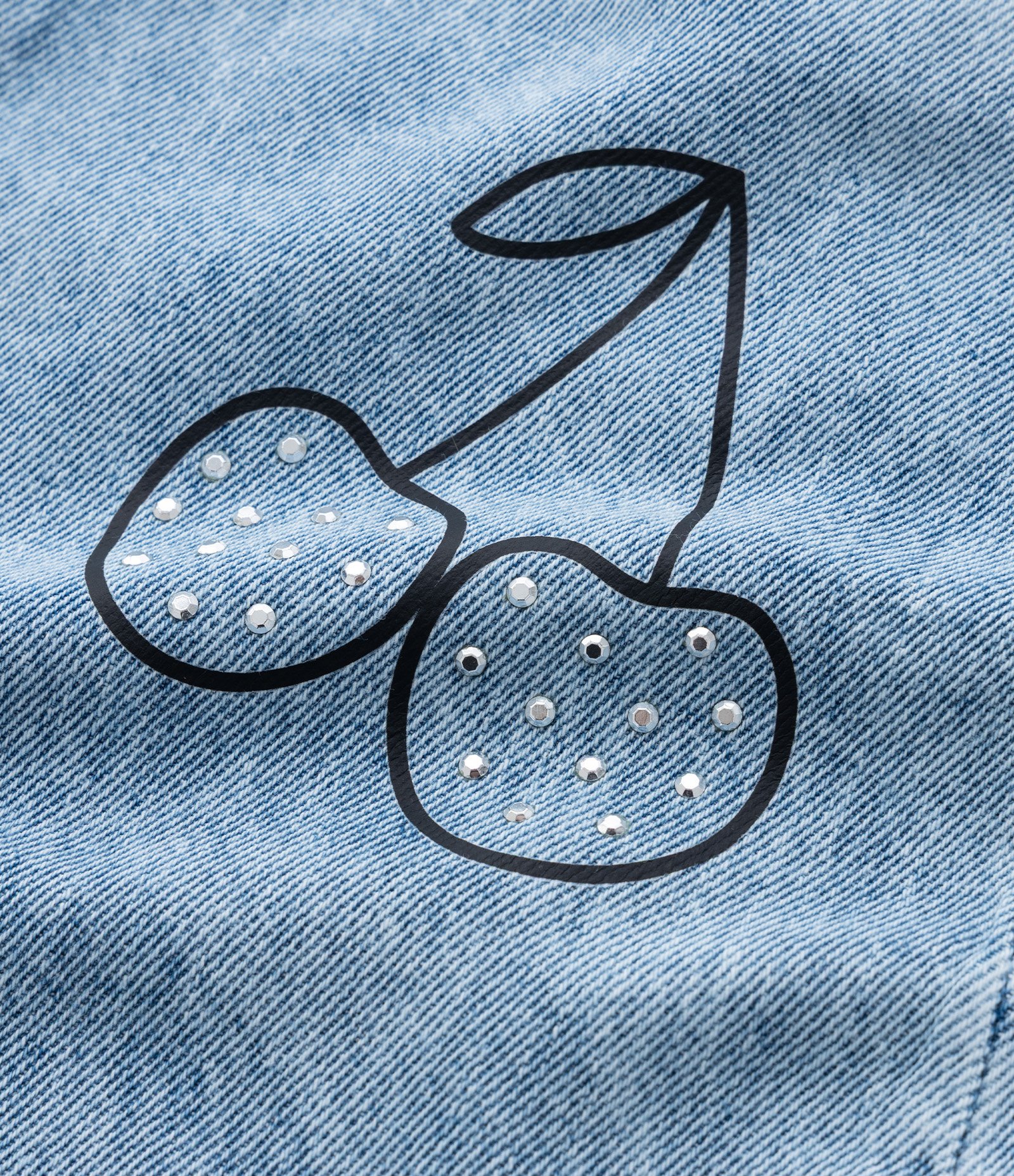 Calça Wide Leg Infantil com Estampa Laços e Cerejas - Tam 5 a 14 Anos Azul 5