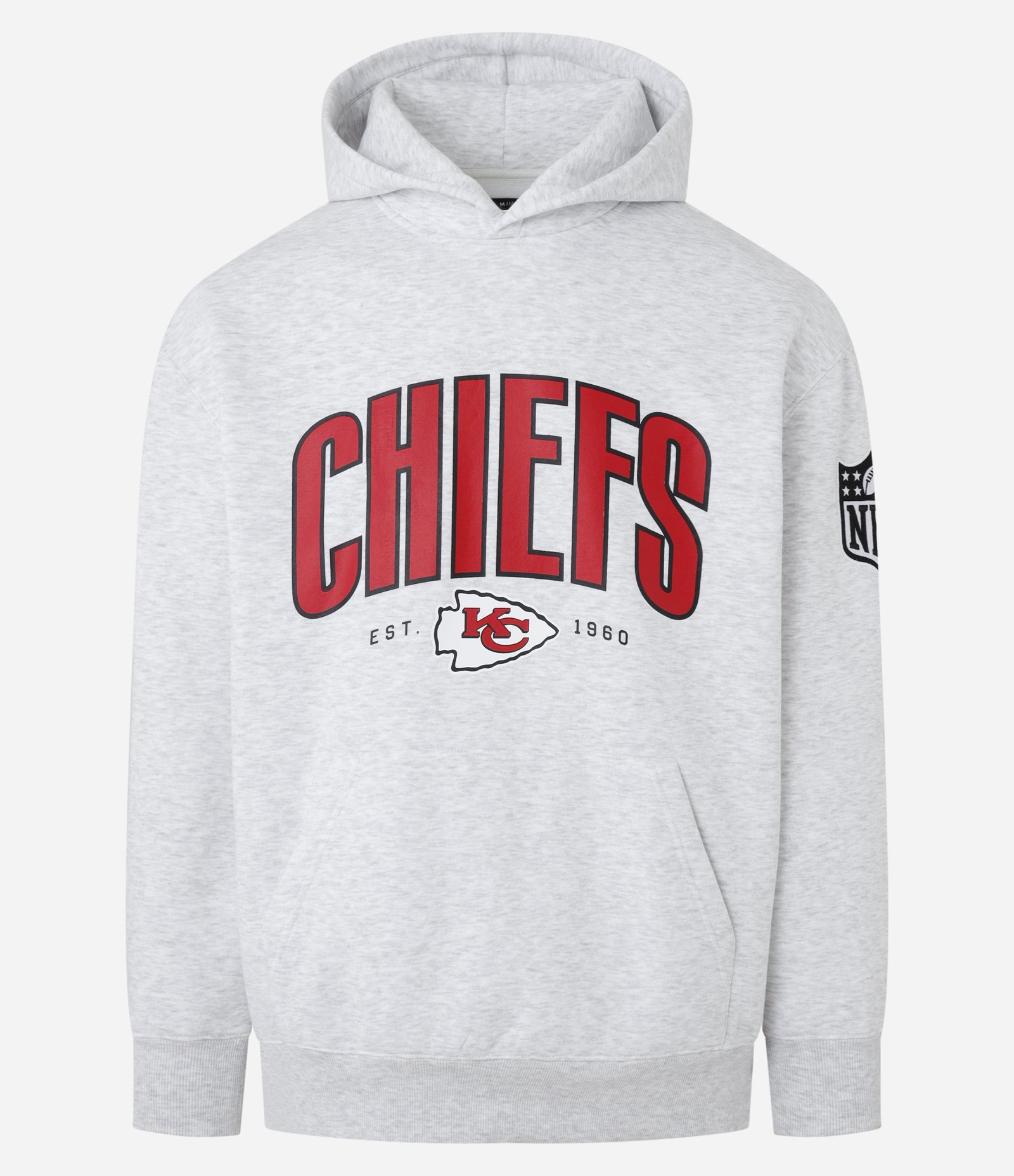 Blusão Relaxed em Fleece com Estampa NFL Chiefs Cinza 4