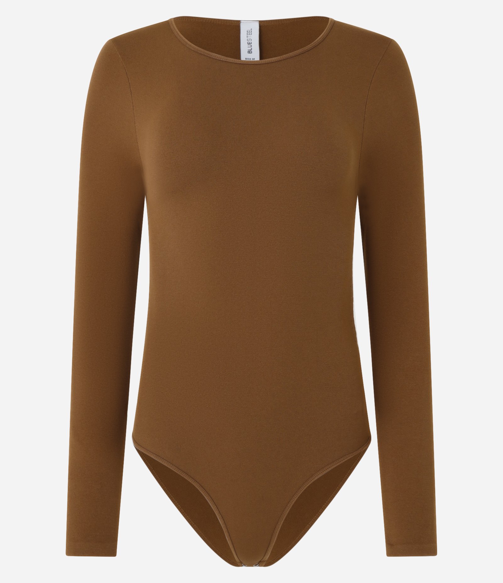 Body Seamless em Poliamida com Manga Longa Marrom 4