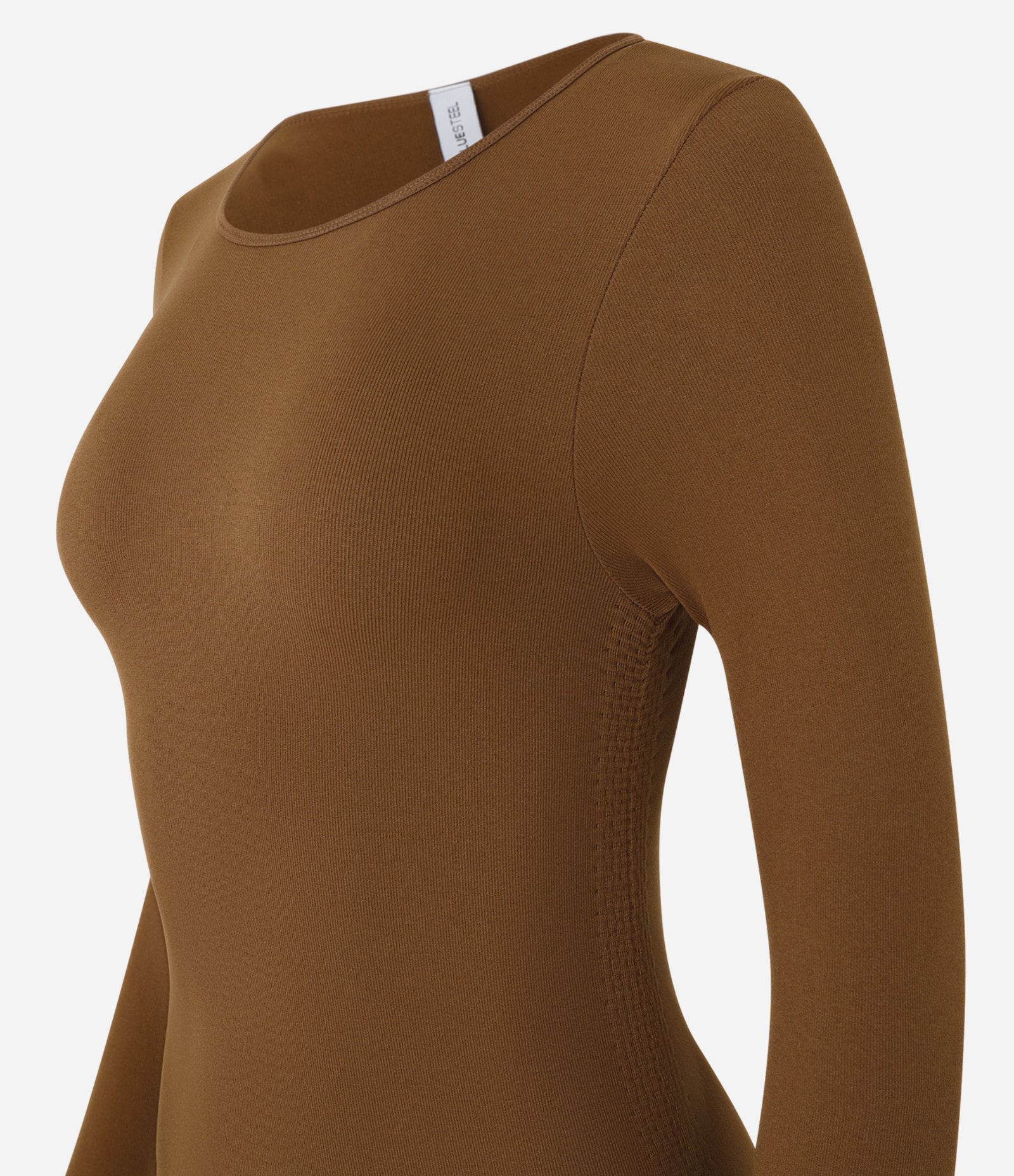 Body Seamless em Poliamida com Manga Longa Marrom 5