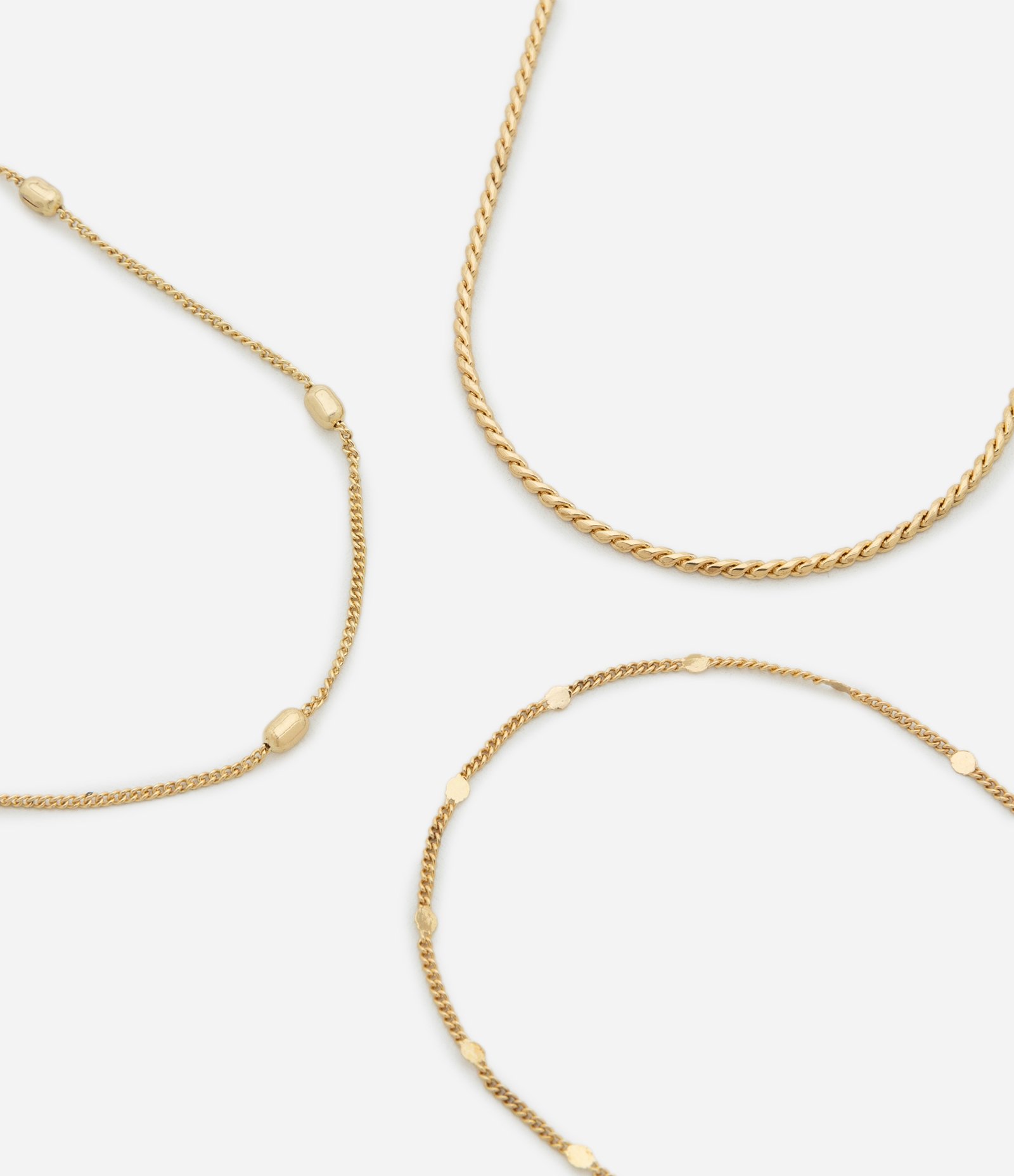 Conjunto Colares em 03 Camadas com Modelos Diversos Dourado 2