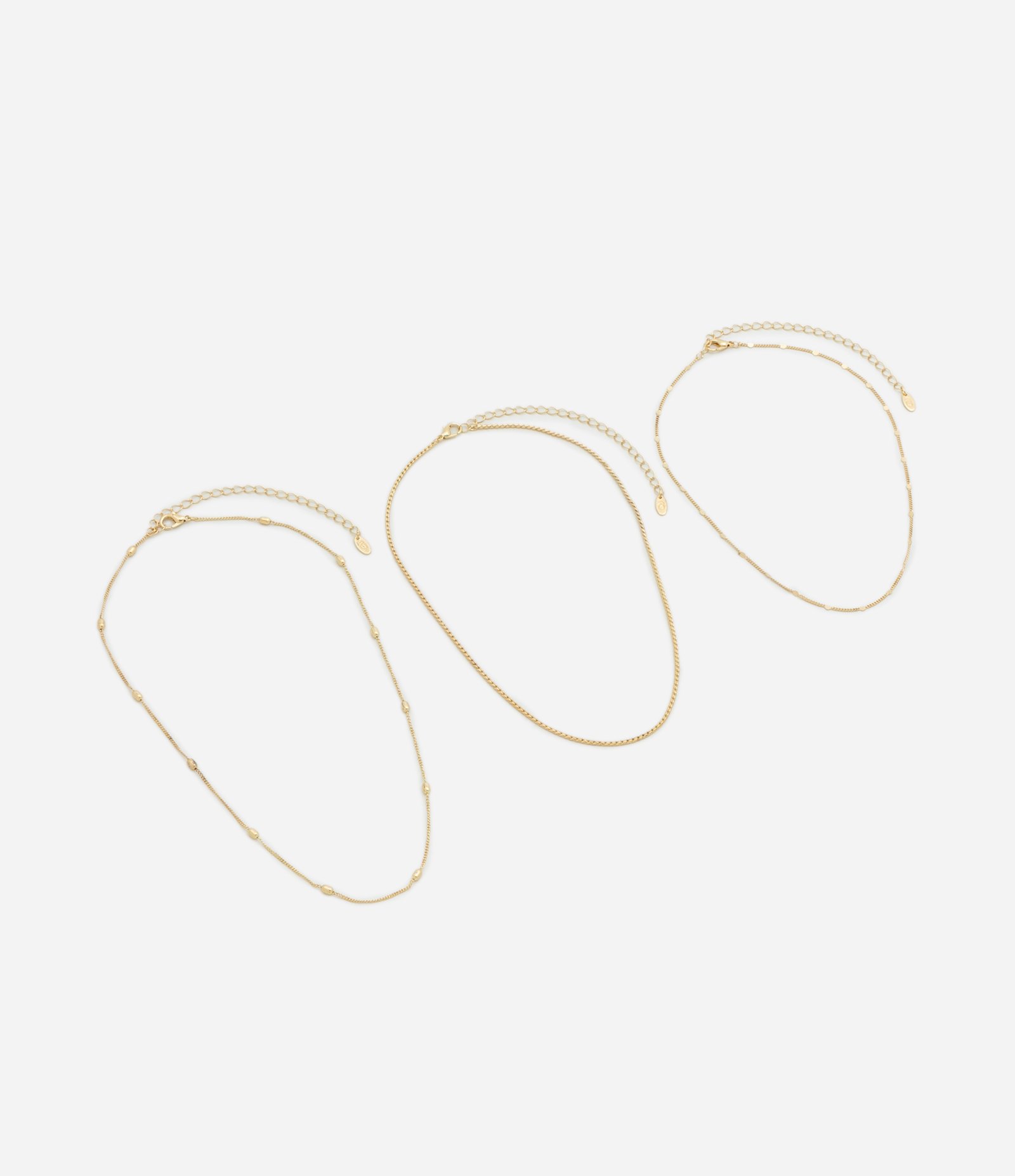 Conjunto Colares em 03 Camadas com Modelos Diversos Dourado 3