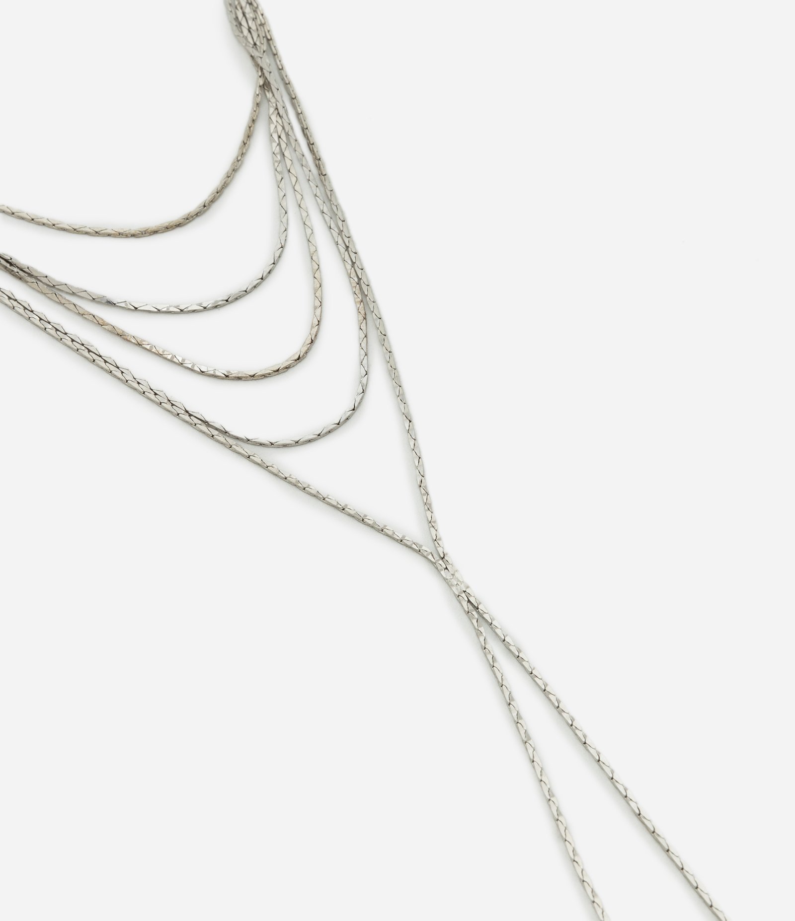 Colar Longo em Metal com Multicorrentes Delicadas Prata 1