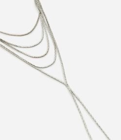 Colar Longo em Metal com Multicorrentes Delicadas