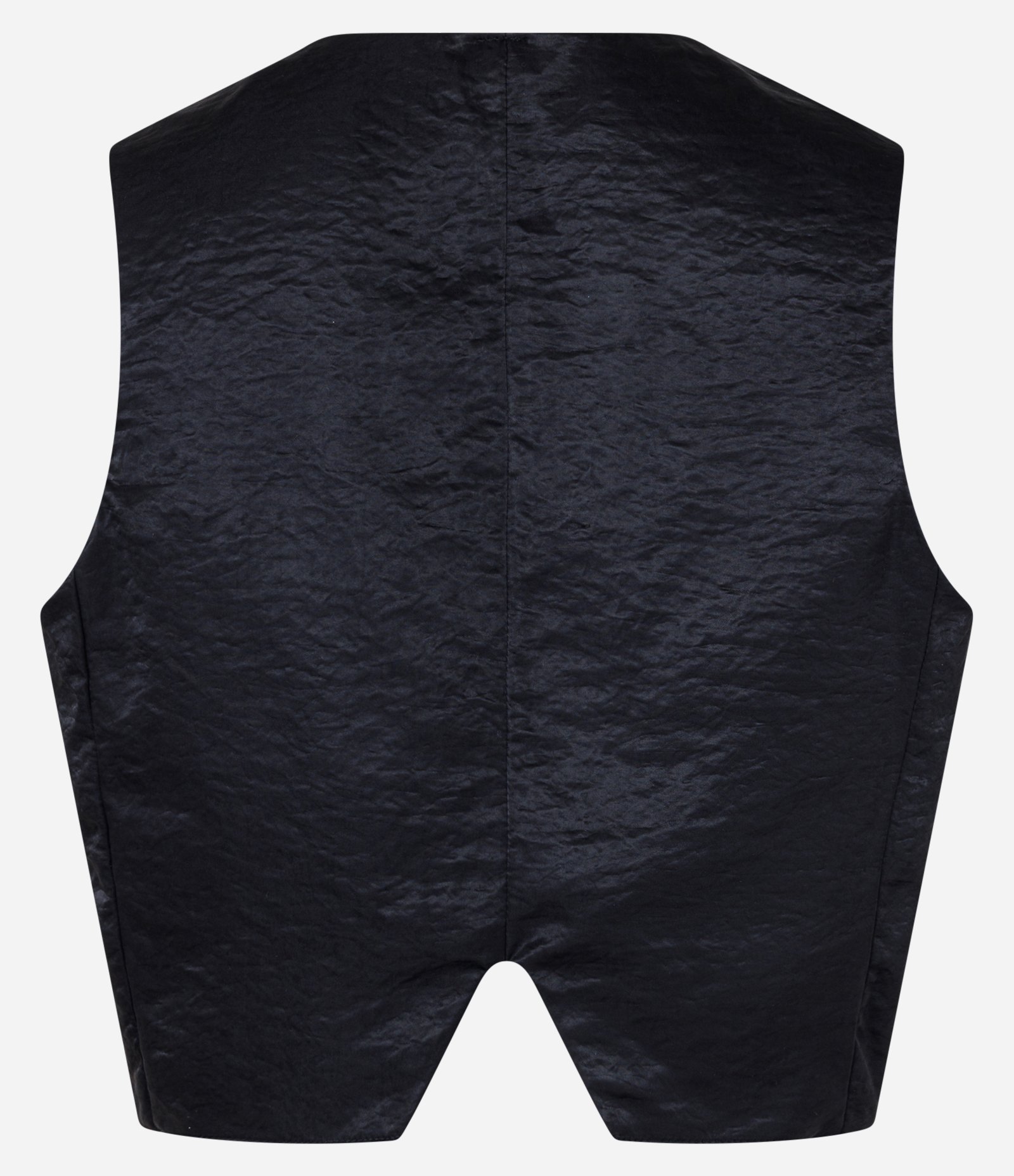 Colete Curto Acetinado com Laços Frontais Preto 2