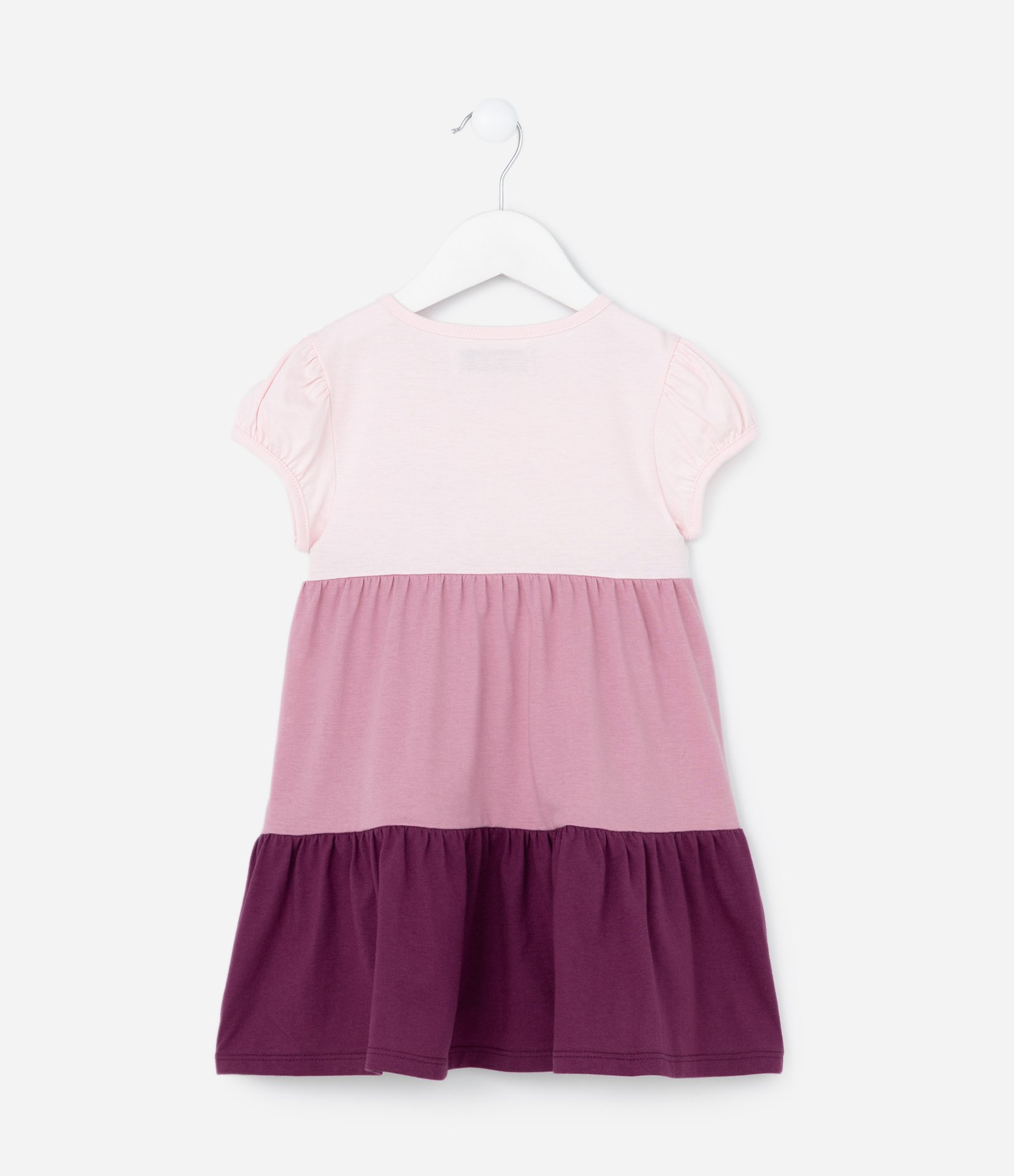 Vestido Marias Infantil com Bordado de Coração e Manga Bufante - Tam 1 a 5 Anos Rosa/Roxo 2