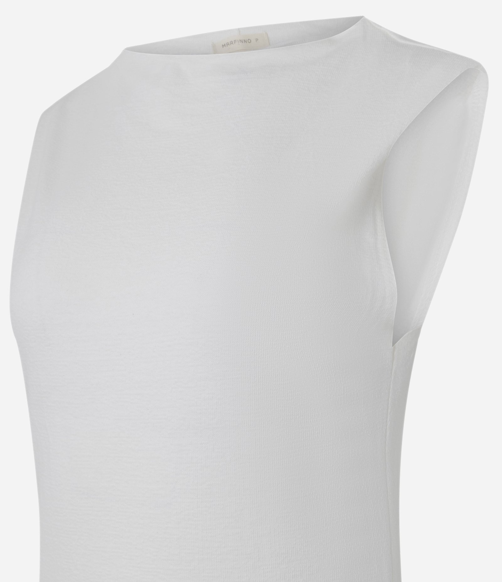 Vestido Midi Texturizado em Algodão com Fenda Branco 8