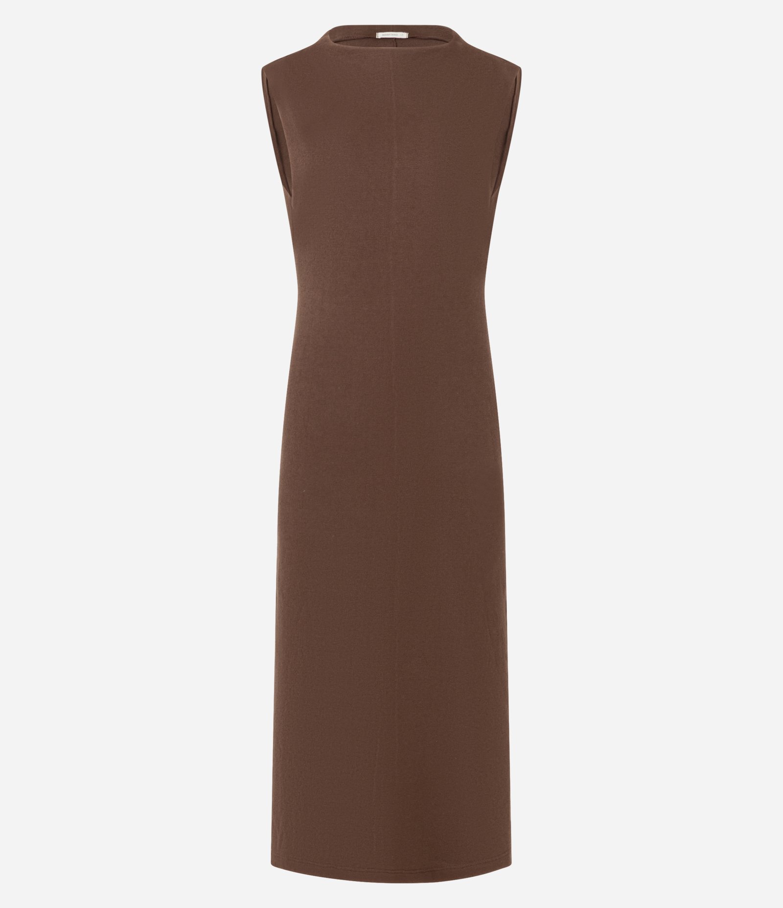 Vestido Midi Texturizado em Algodão com Fenda Marrom 7