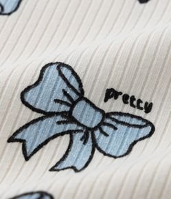 Blusa Infantil Canelada com Estampa Laços - Tam 1 a 6 Anos