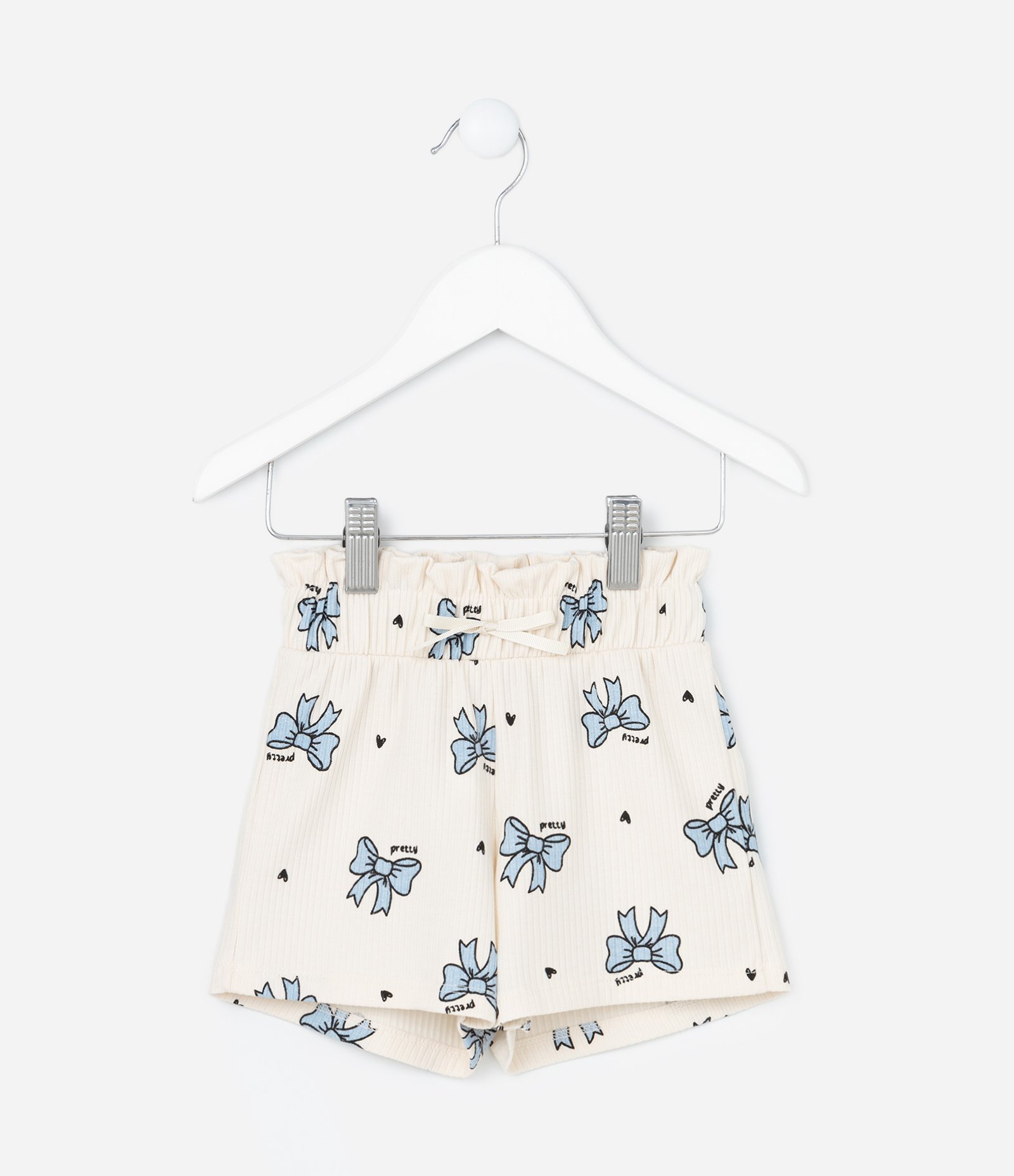 Short Clochard Infantil Canelado - Tam 1 a 6 Anos Bege 1