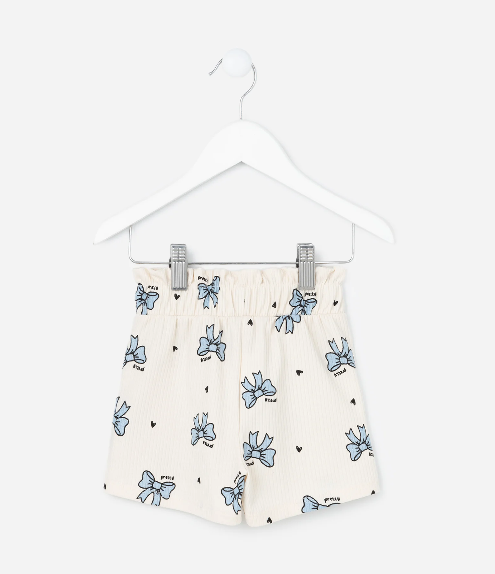 Short Clochard Infantil Canelado - Tam 1 a 6 Anos Bege 2