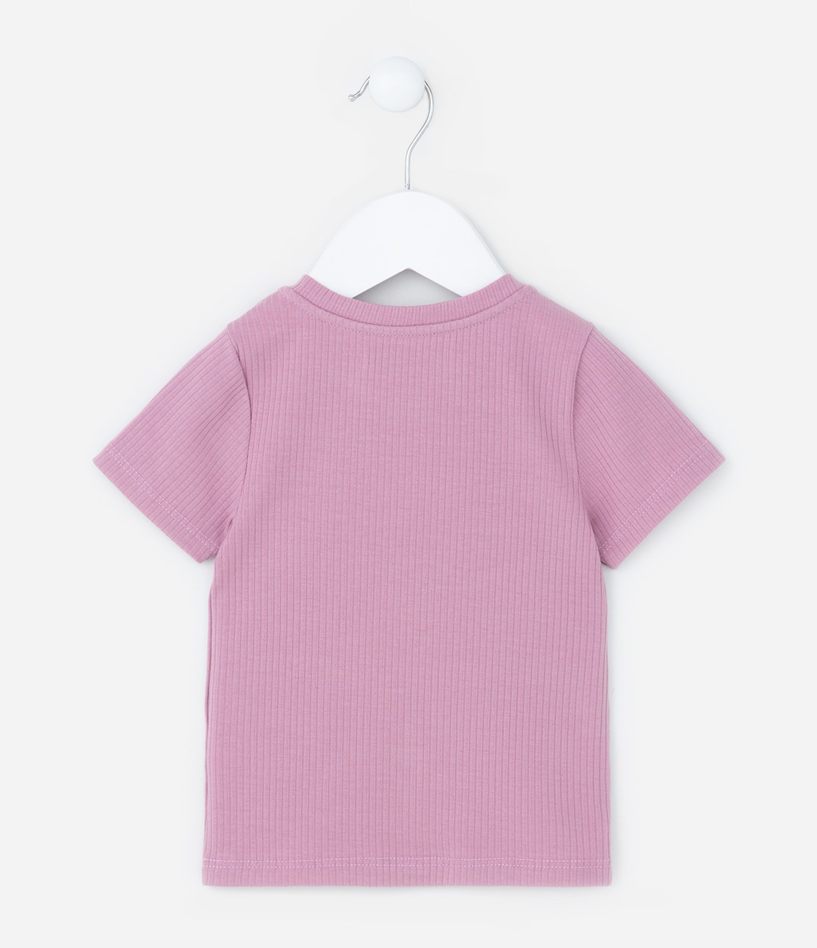 Blusa Infantil Canelada com Bordado Coração - Tam 1 a 6 Anos Rosa 2