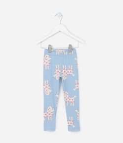 Calça Legging Infantil com Estampa Poodle com Brilhos - Tam 1 a 6 Anos