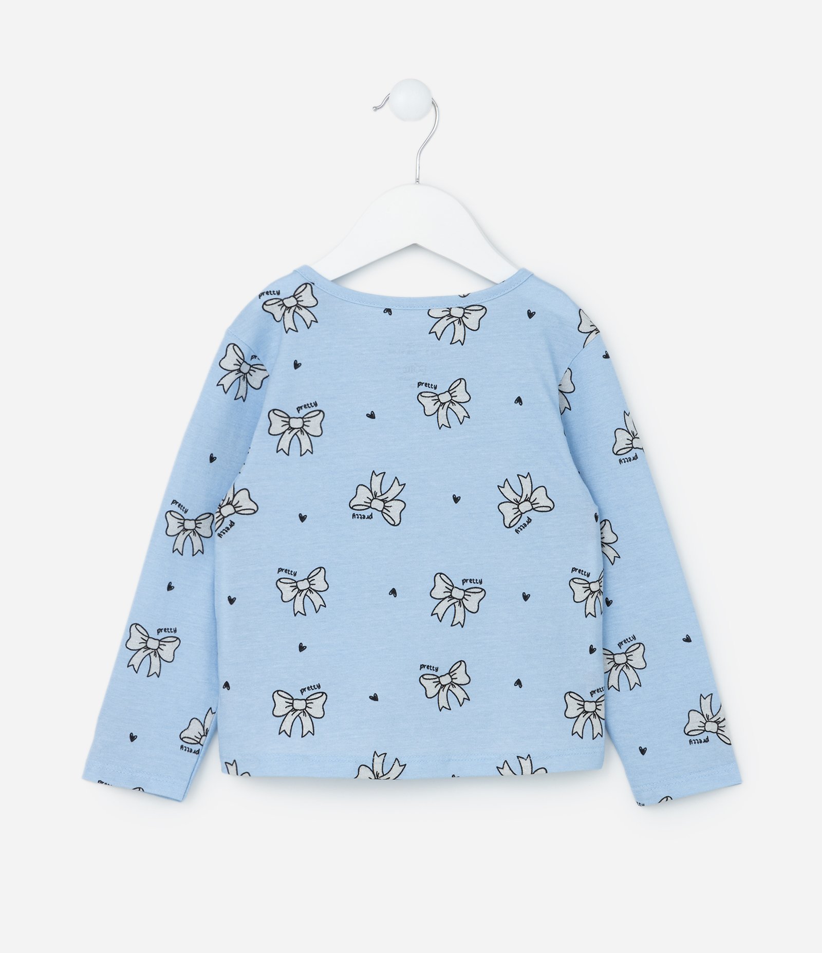Blusa Infantil com Estampa de Lacinhos - Tam 1 a 6 Anos Azul 2