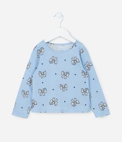 Blusa Infantil com Estampa de Lacinhos - Tam 1 a 6 Anos