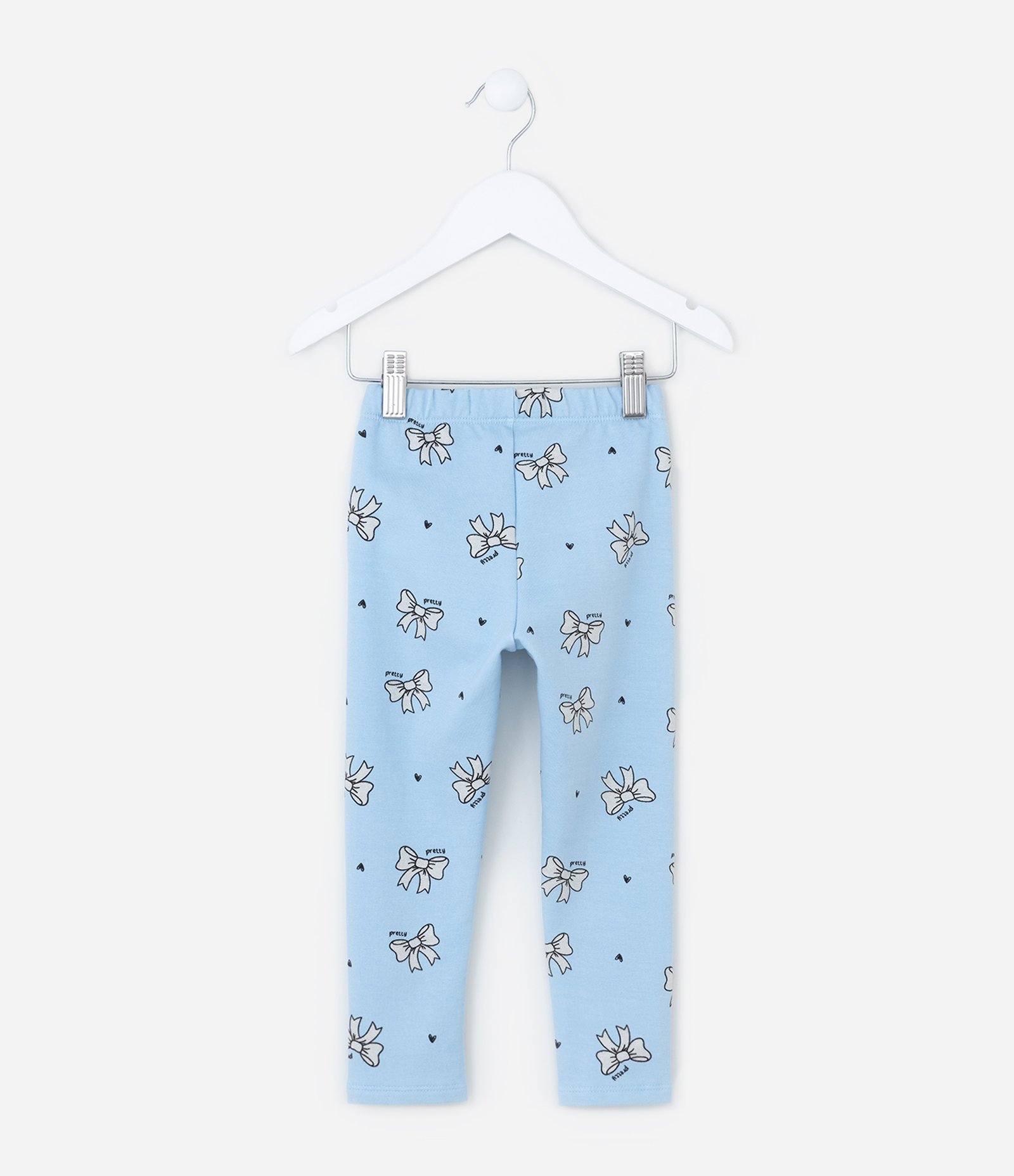 Calça Legging Infantil Quentinha com Estampa Laços - Tam 1 a 6 Anos Azul 2