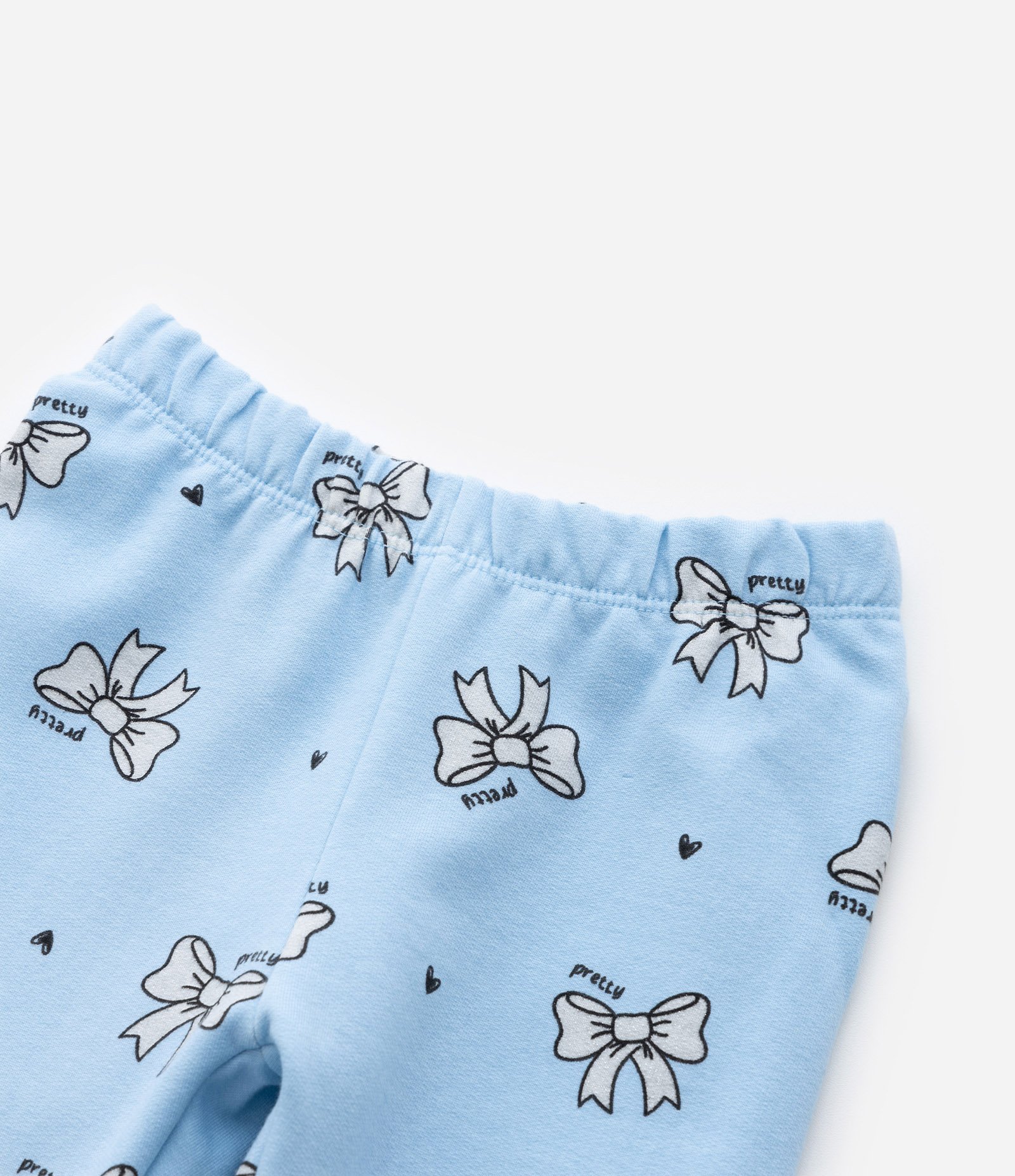 Calça Legging Infantil Quentinha com Estampa Laços - Tam 1 a 6 Anos Azul 5