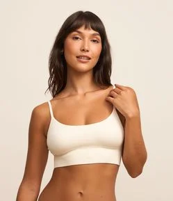 Sutiã Top com Bojo Removível Texturizado Seamless