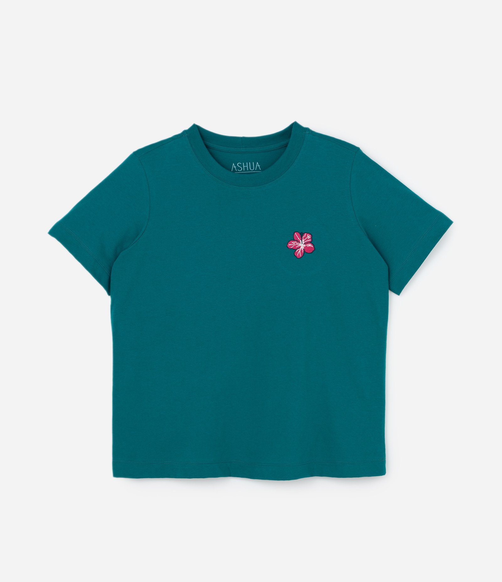 Blusa em Algodão com Bordado de Hibisco Curve & Plus Size Verde 4