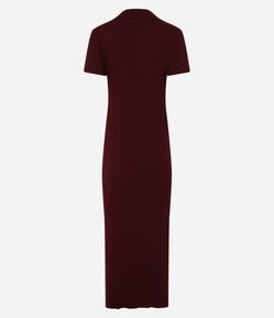 Vestido New Midi em Tricô com Gola Polo
