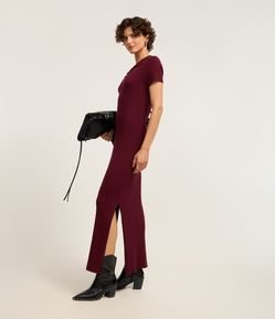 Vestido New Midi em Tricô com Gola Polo