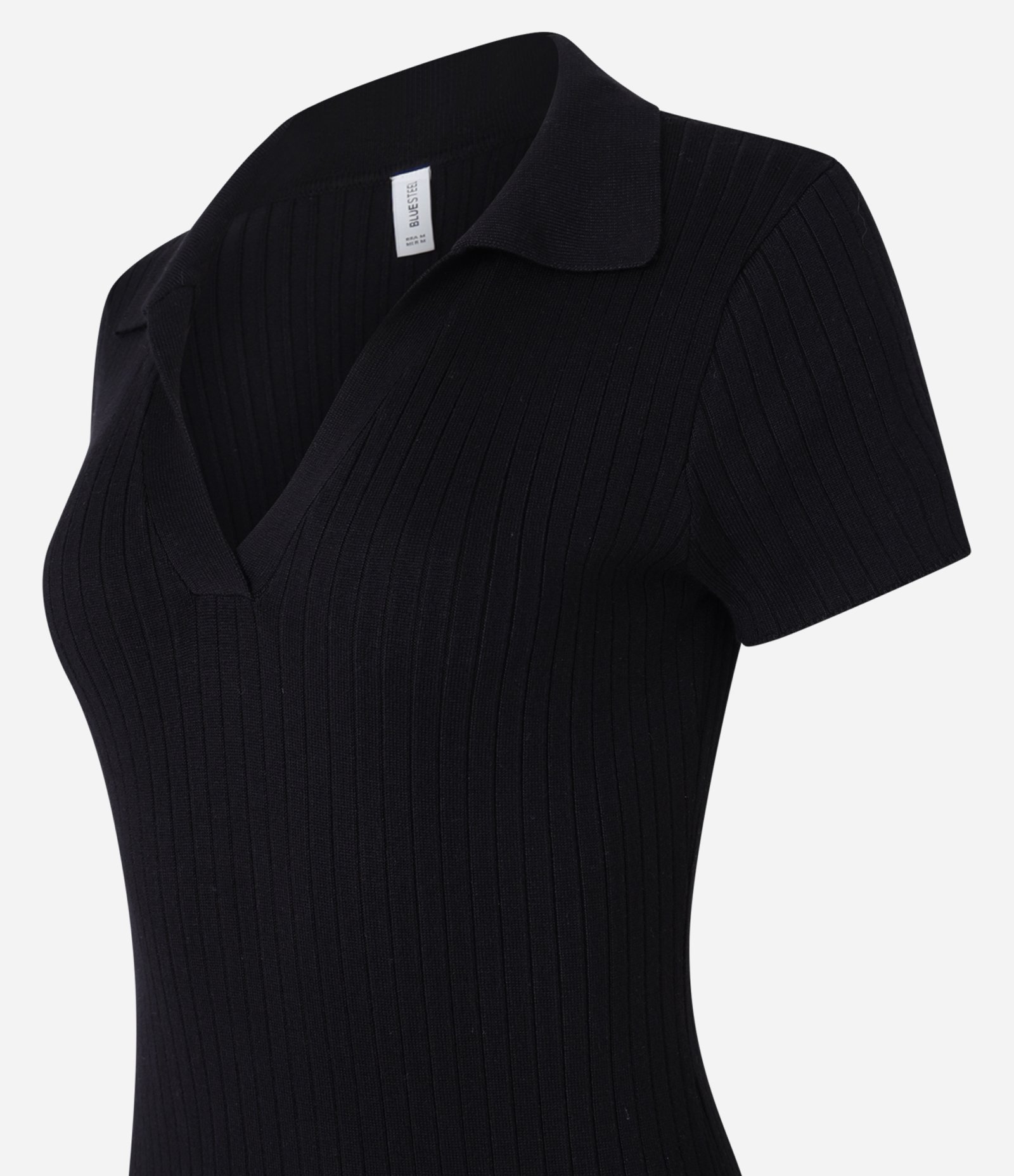Vestido New Midi em Tricô com Gola Polo Preto 6