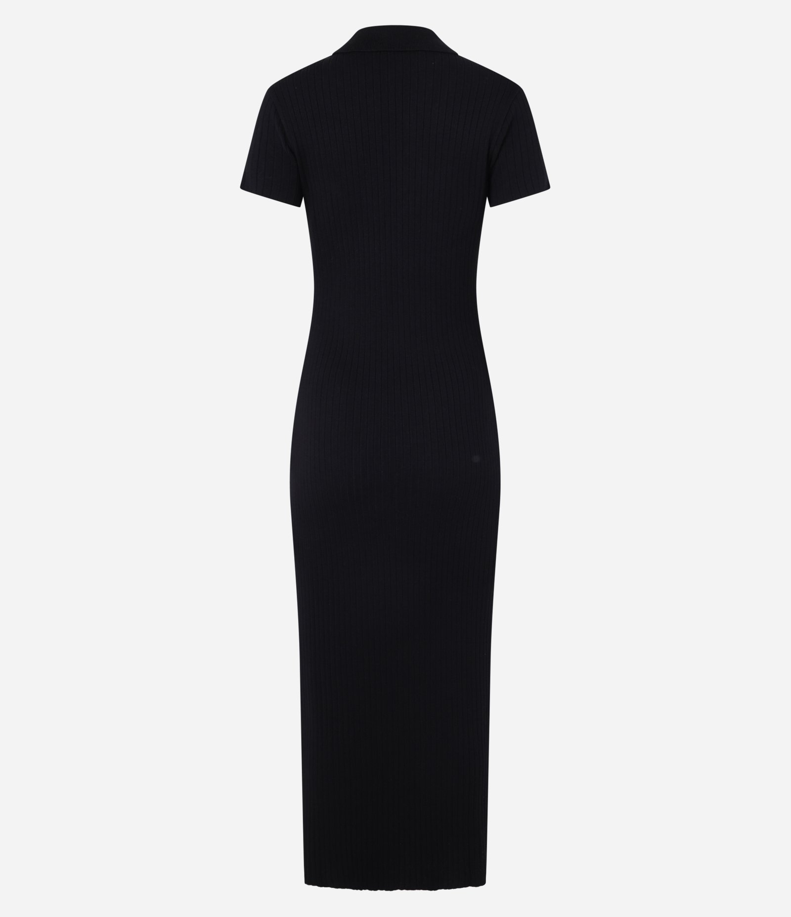 Vestido New Midi em Tricô com Gola Polo Preto 7