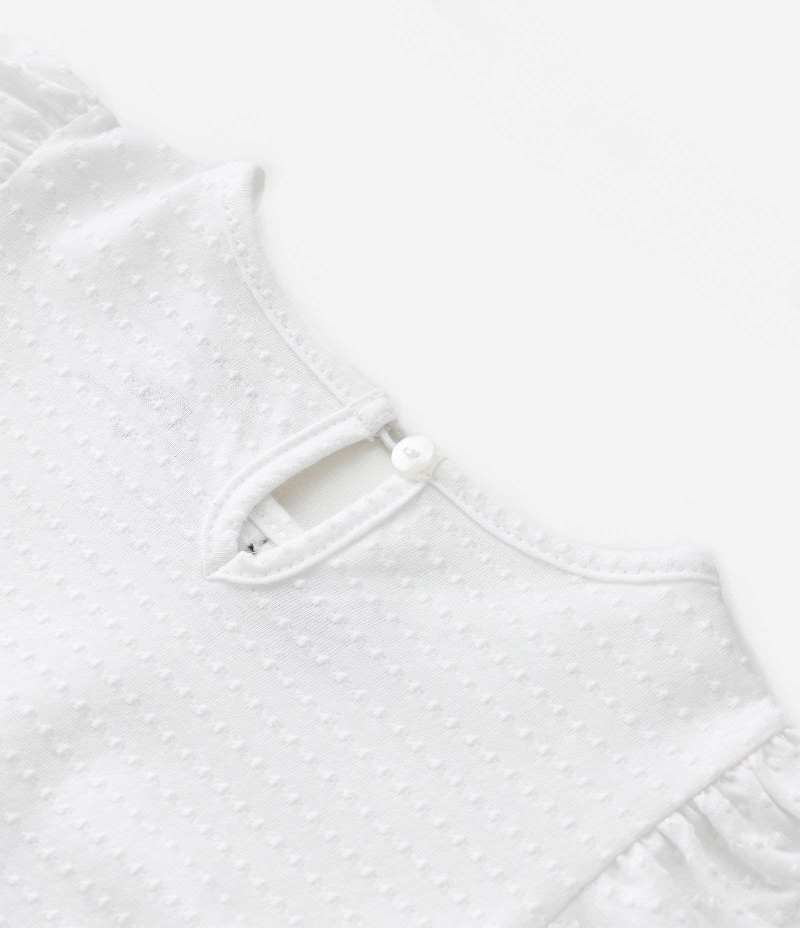 Blusa Infantil Texturizada com Lacinhos Contrastantes - Tam 1 a 6 Anos Branco 4