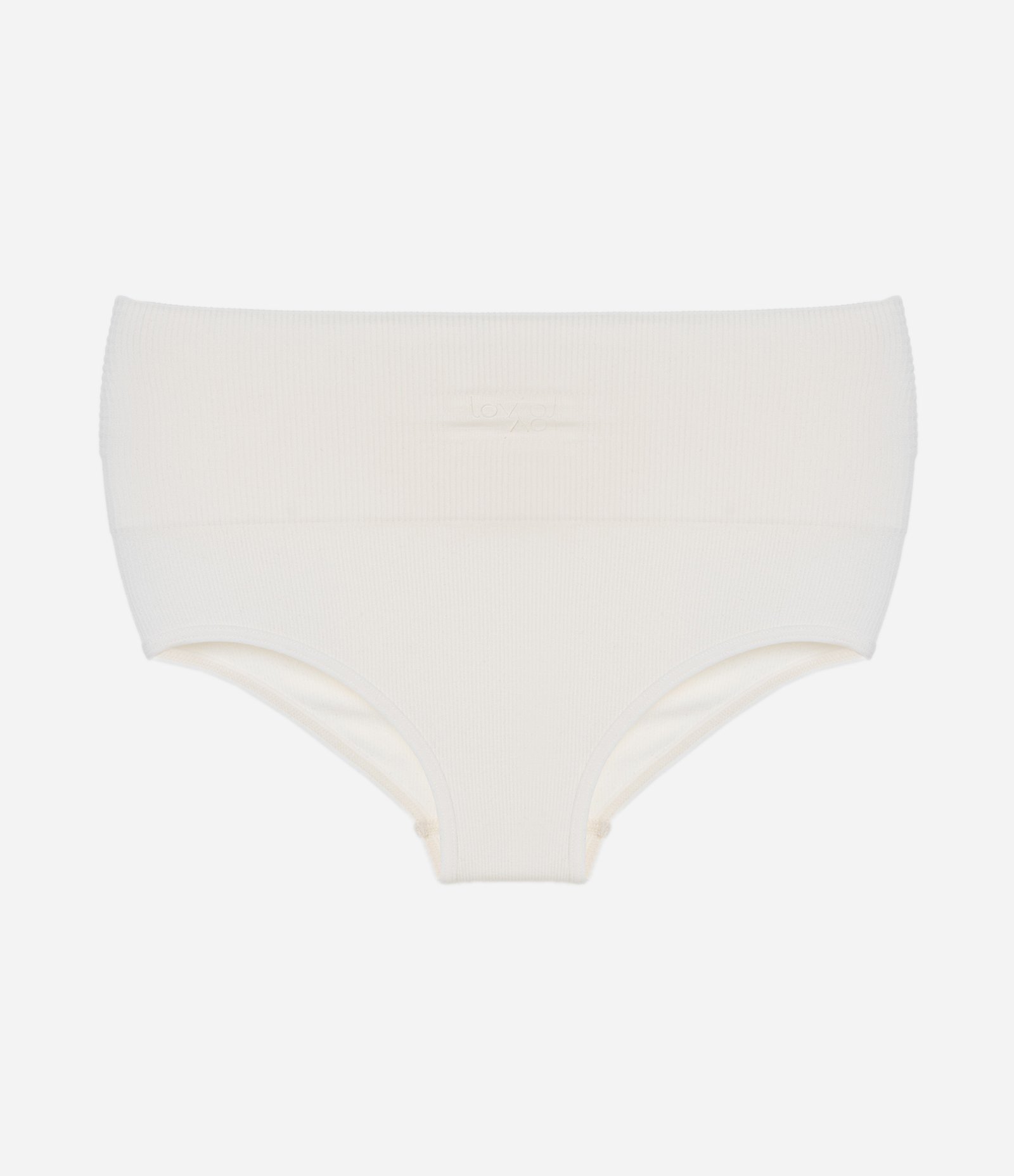 Calcinha Alta em Poliamida Seamless Canelada Off White 4