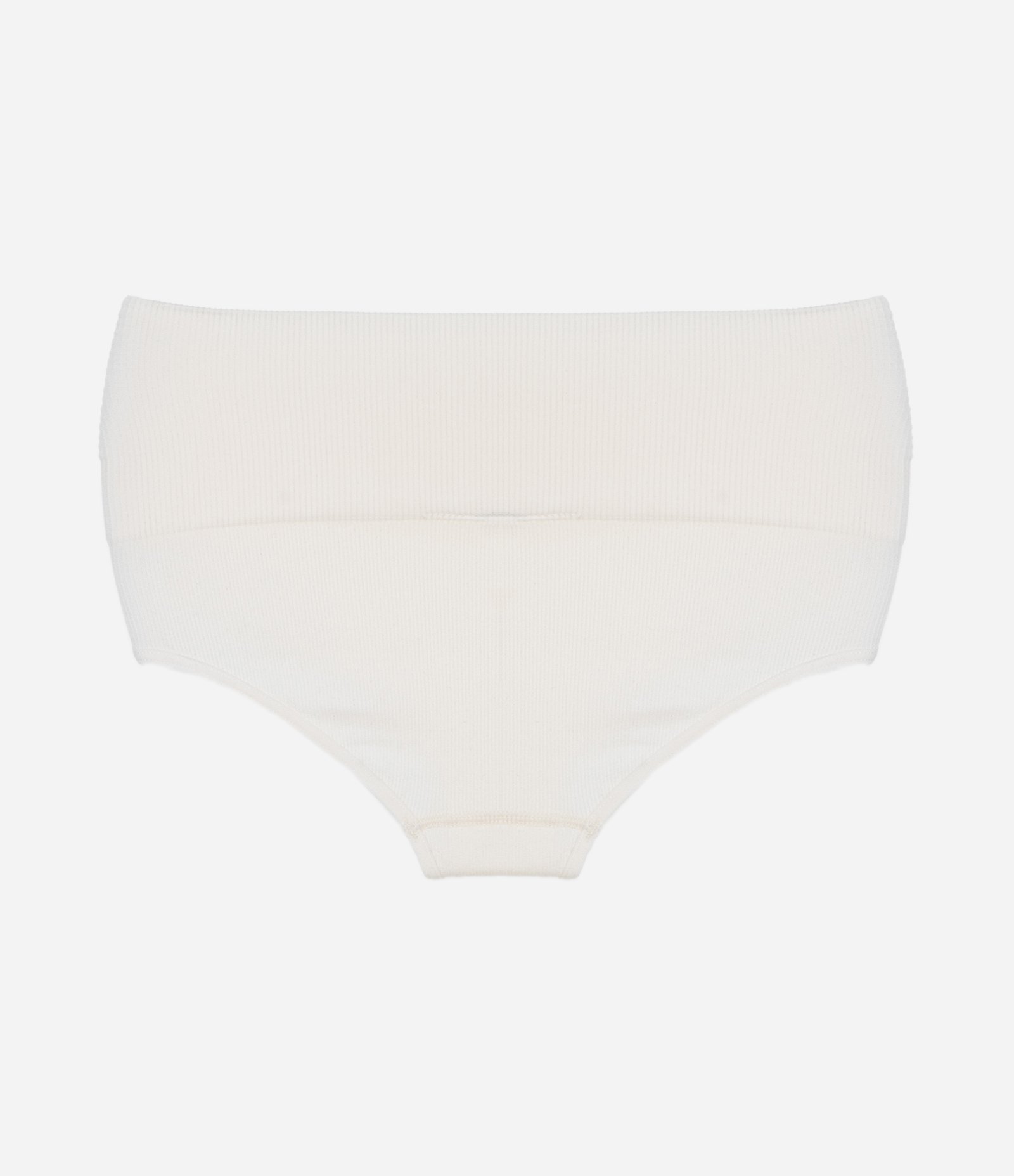 Calcinha Alta em Poliamida Seamless Canelada Off White 5