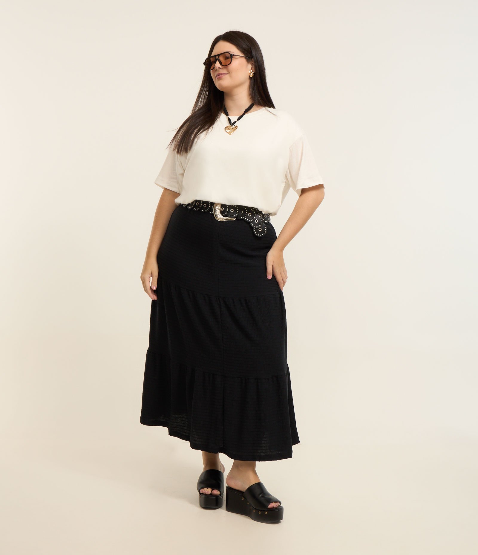 Blusa Balonê em Algodão Curve & Plus Size Branco 2