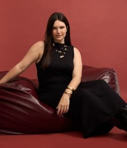 Vestido Midi em Moletinho com Franzido Curve & Plus Size