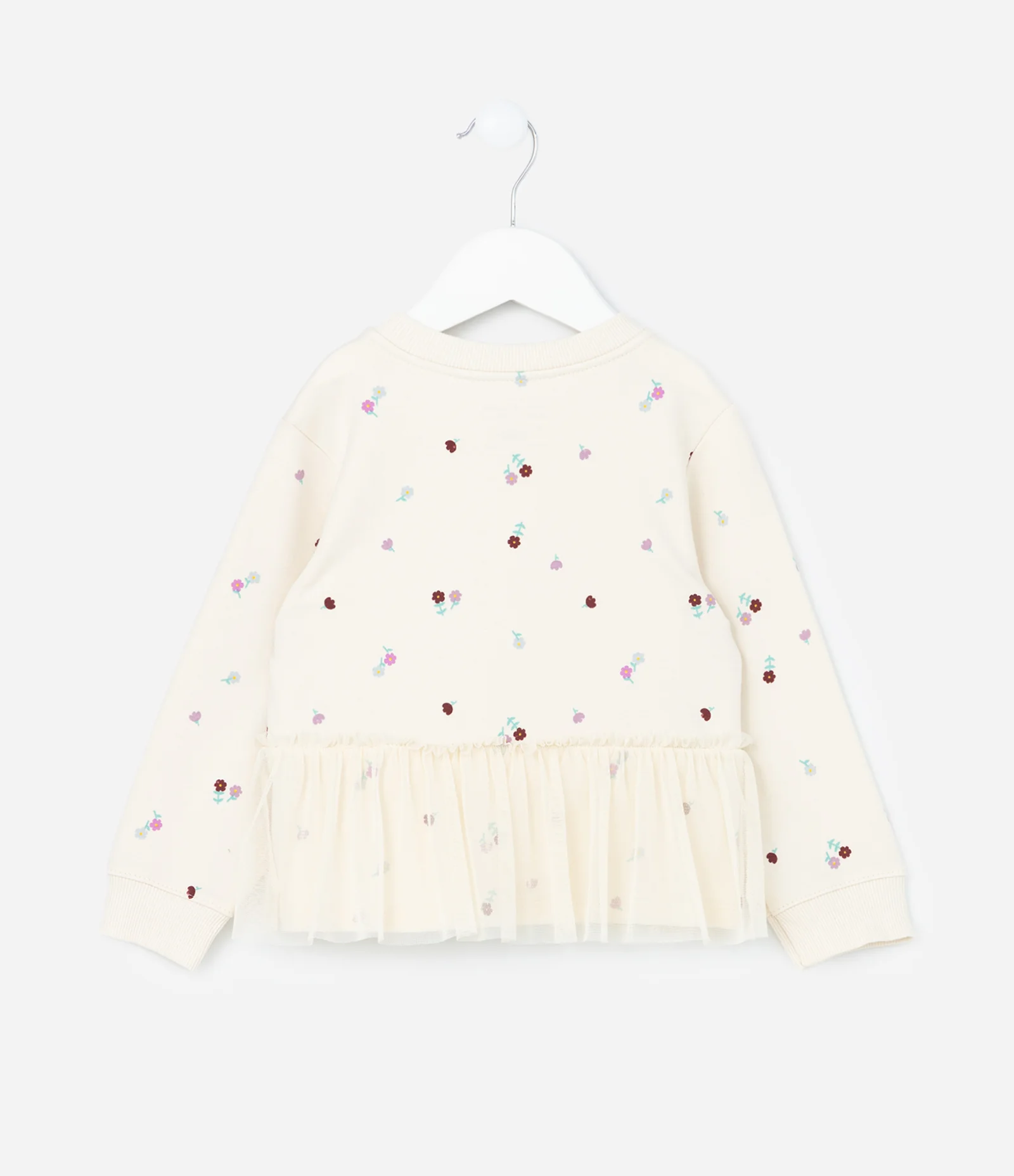 Casaco Infantil com Babado em Tule e Bordado em Paetês - Tam 1 a 6 Anos Bege 2