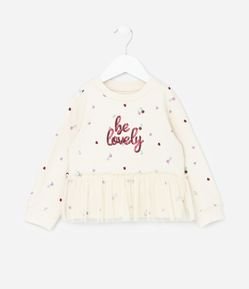 Casaco Infantil com Babado em Tule e Bordado em Paetês - Tam 1 a 6 Anos