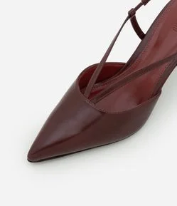 Sapato Scarpin em PU com 2 Tiras Formato em V