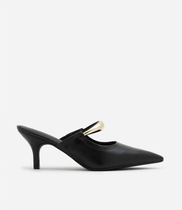 Sapato Sacrpin em PU Mule com Enfeite Bold