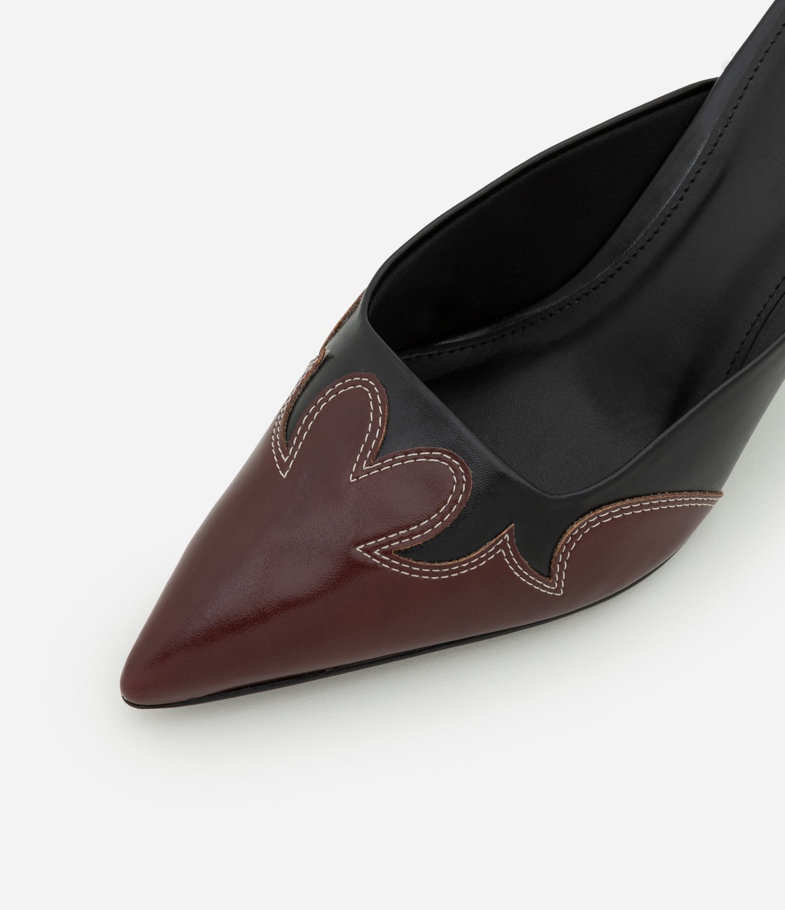 Sapato Mule Scarpin em PU Bico Fino Preto 4