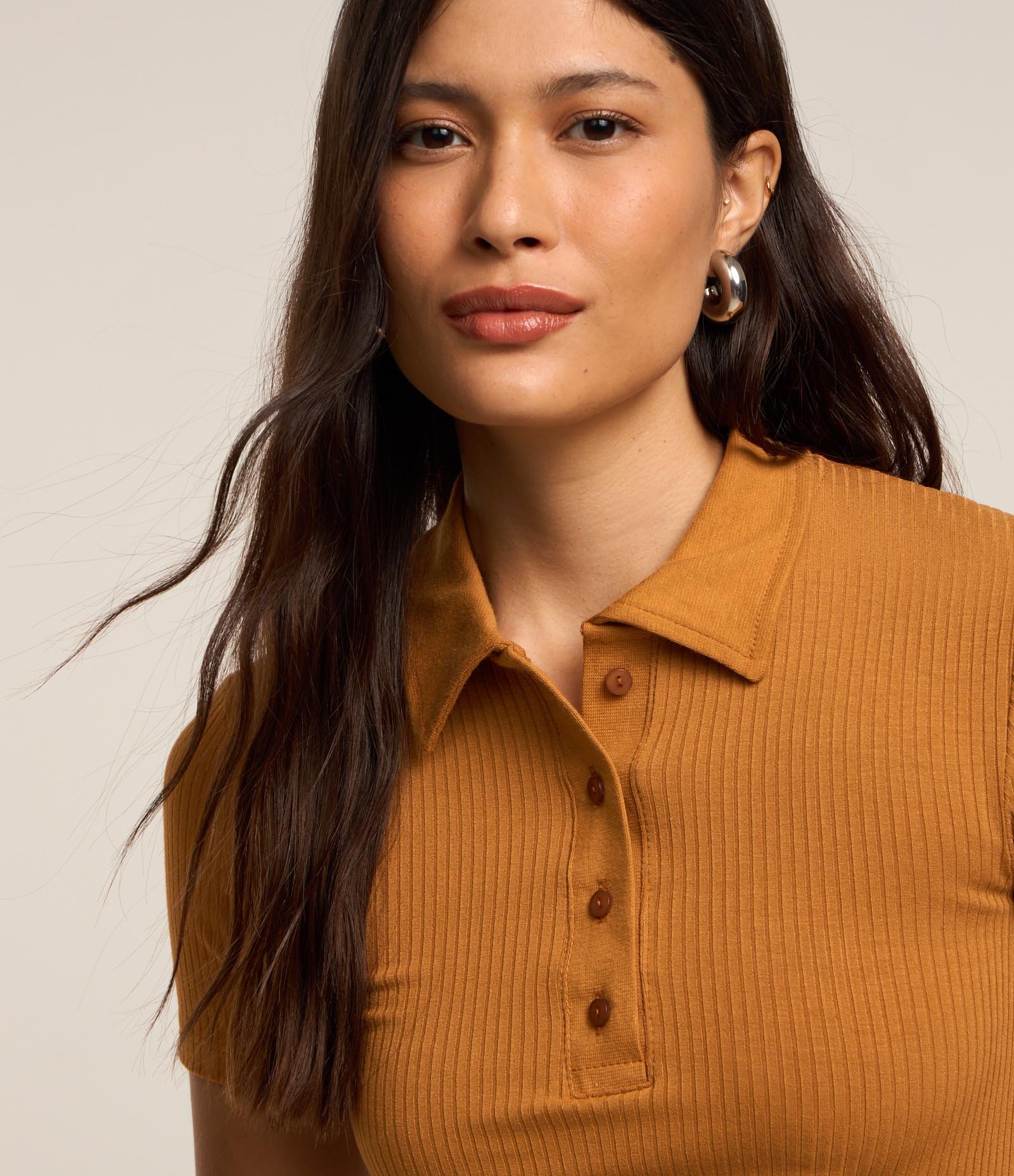 Blusa em Ribana com Gola Polo 3