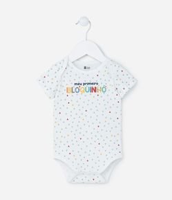 Body Infantil com Estampa Meu Primeiro Bloquinho - Tam 0 a 18 meses