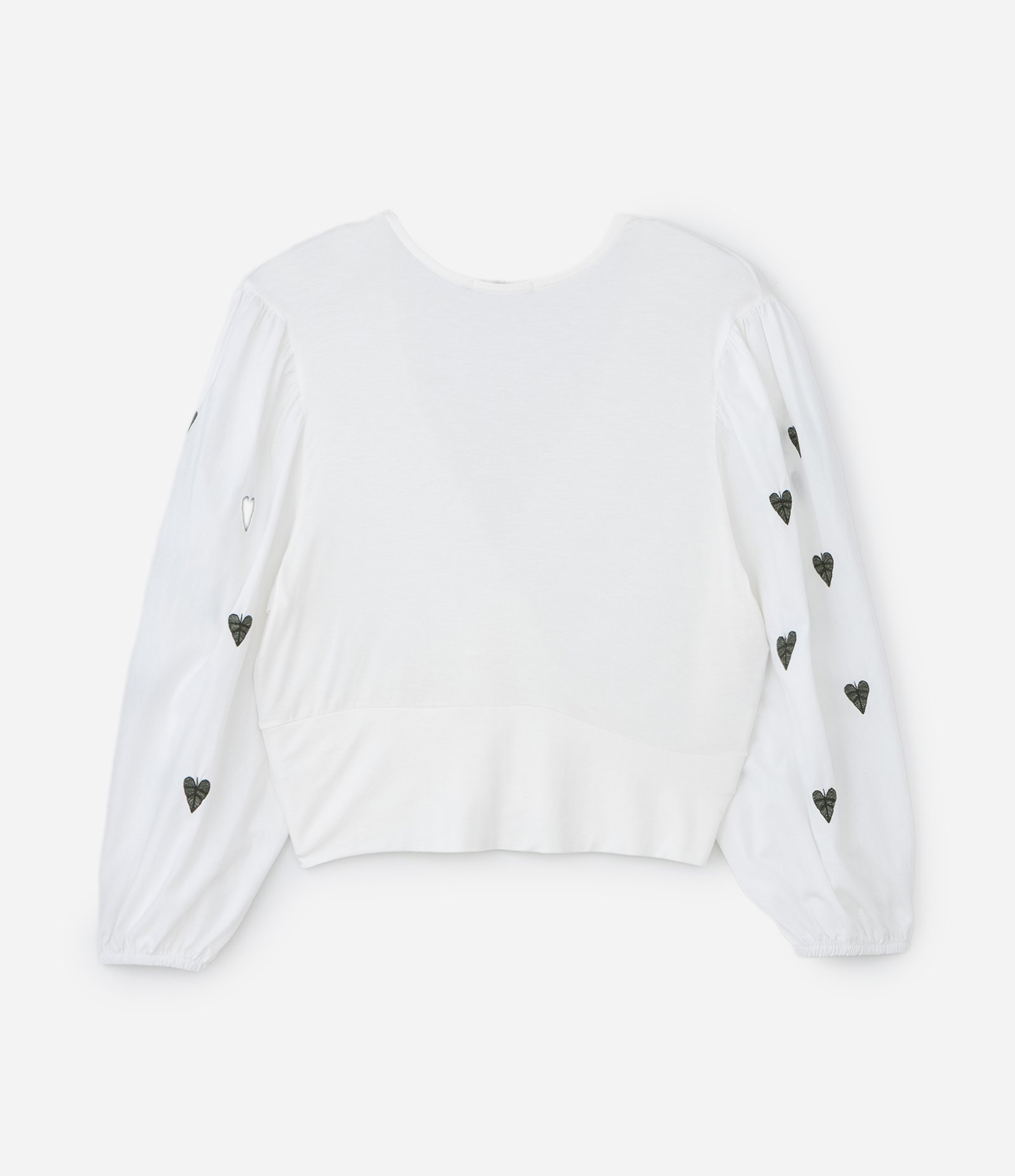 Blusa com Manga 7/8 e Bordado de Folhas Curve & Plus Size Branco 5